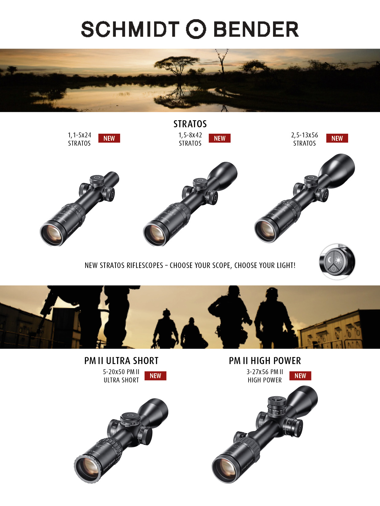 New products 2014 with Stratos, Choose Your Light, PM II Ultra Short and PM II High Power